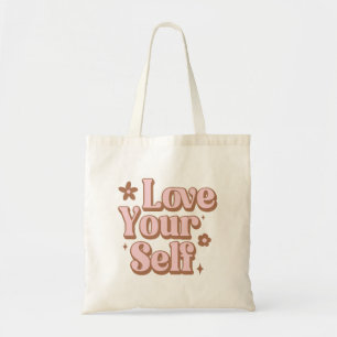 Liebe Sie selbst Groovy Retro Vintag 70er Vibes Tragetasche
