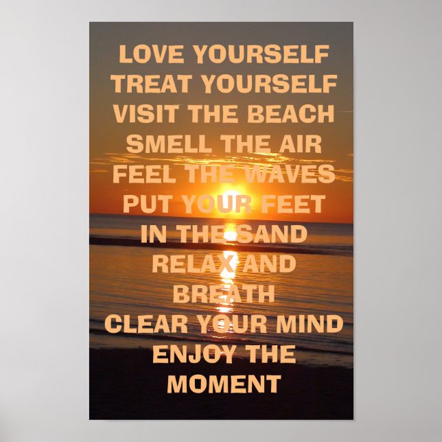 Liebe Sie selbst Inspiration Zitat Poster Beachy (Vorne)