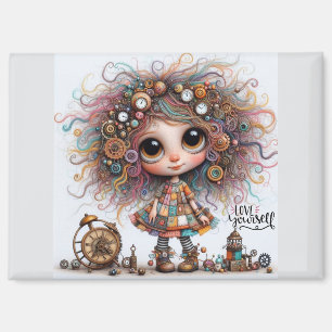 Liebe Sie selbst Quirky Steampunk Girl 8300 Magnet