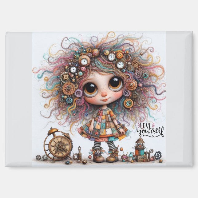 Liebe Sie selbst Quirky Steampunk Girl 8300 Magnet (Vorderseite)