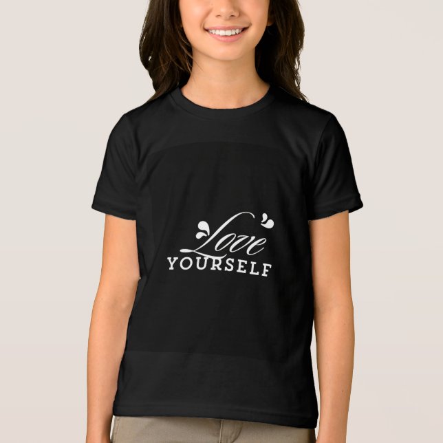 Liebe Sie selbst Typografie T - Shirt (Vorderseite)