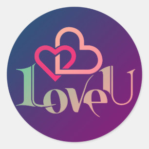 Liebe Sie, Symbol Runder Aufkleber