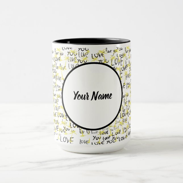 Liebe Sie Text Tasse (Zentrum)