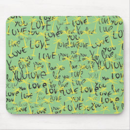 Liebe Sie Textmuster Kreative Typografie Mousepad