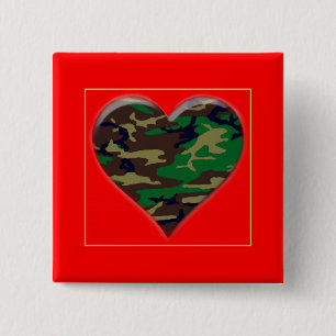 Liebe Sie U.S. Woodland Camouflage Herzstück Valen Button