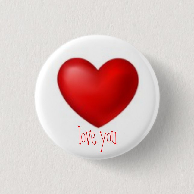 Liebe Sie Valentinschaltfläche Button (Vorderseite)