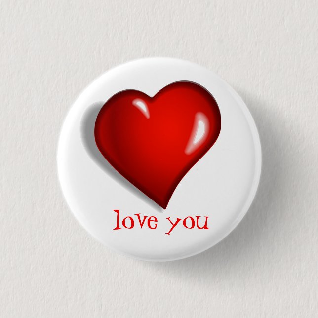 Liebe Sie Valentinschaltfläche Button (Vorderseite)
