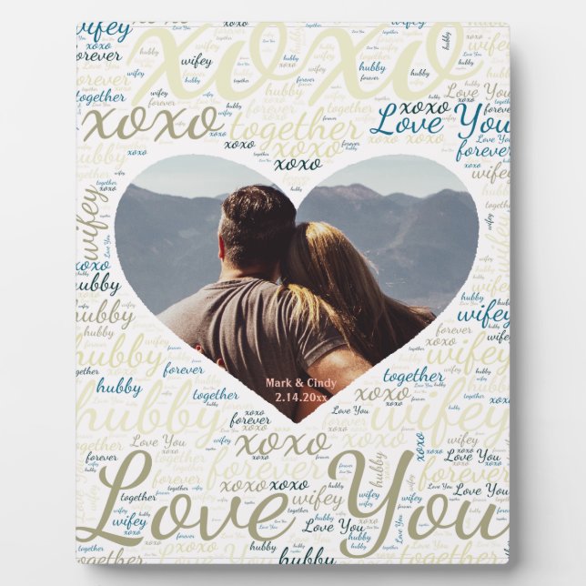 Liebe Sie, Valentinstag Herz Custom Plaque Fotoplatte (Vorderseite)