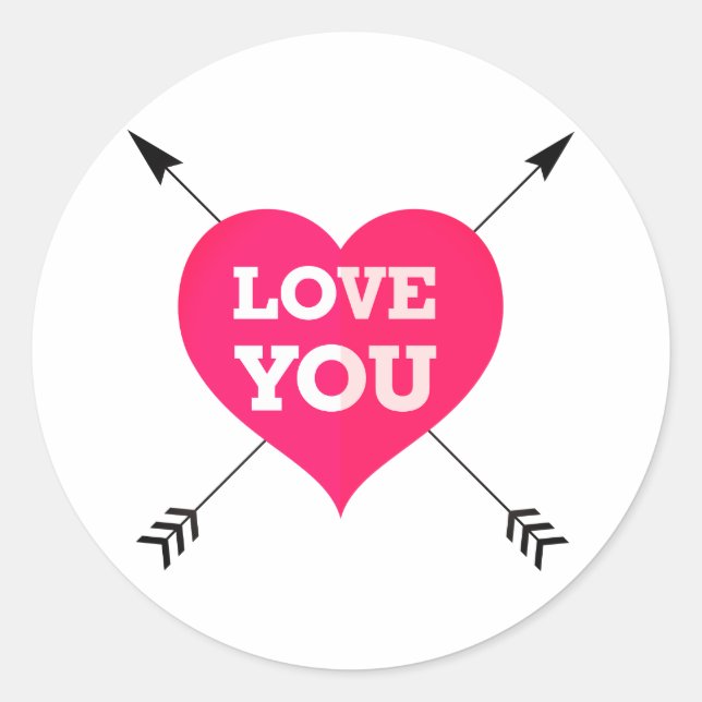 Liebe Sie Valentinstag Runder Aufkleber (Vorderseite)