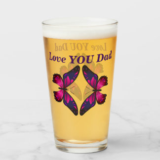 Liebe Sie Vater Butterfly Bierglas Vatertag Glas