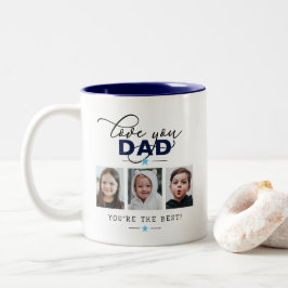 Liebe Sie Vater/Papa/anderer 6-Foto-Text Zweifarbige Tasse