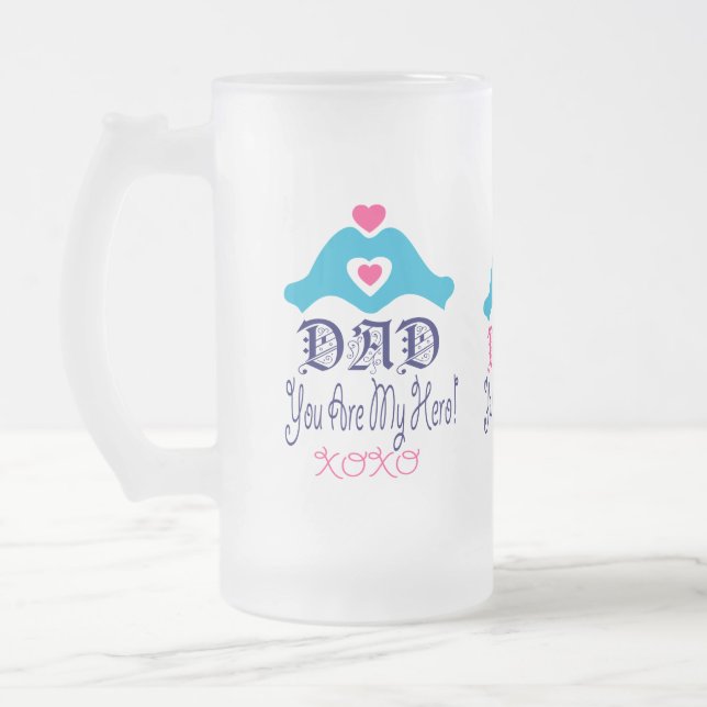 🍺 Liebe Sie Vater, Sie sind mein Held Mattglas Bierglas (Links)