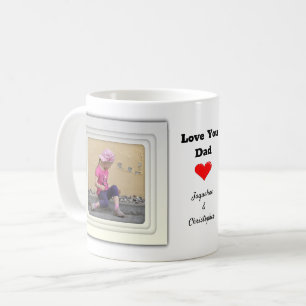 Liebe Sie Vater zwei Foto und Text Kaffeetasse