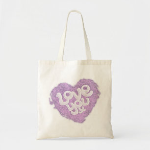 Liebe Sie x Herz lila & leichte Tasche
