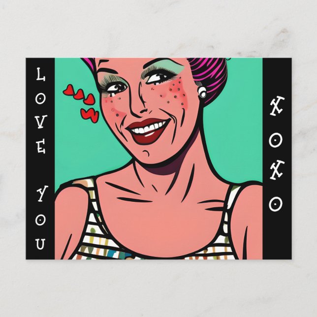 Liebe Sie xoxo Vermisst Sie Postkarte (Vorderseite)