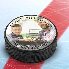 Liebe Sie zum Brr-ink und Back Foto Funny Eishockey Puck