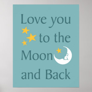 Liebe Sie zum Mond-Back-Poster Poster