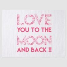 Liebe Sie zum Mond - rosa Herz-Typografie