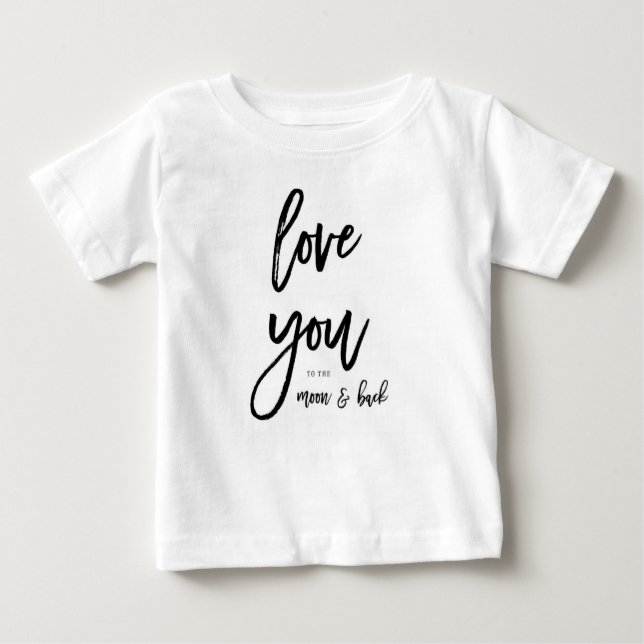 Liebe Sie zum Mond u. zur Rückseite Baby T-shirt (Vorderseite)