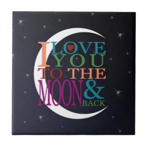 Liebe Sie zum Mond u. zur Rückseite Fliese