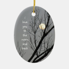 Liebe Sie zum Mond und die Rückseite, Winterhimmel Keramikornament