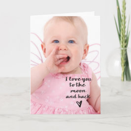 Liebe Sie zum Mond und zum hinteren Herzen Karte