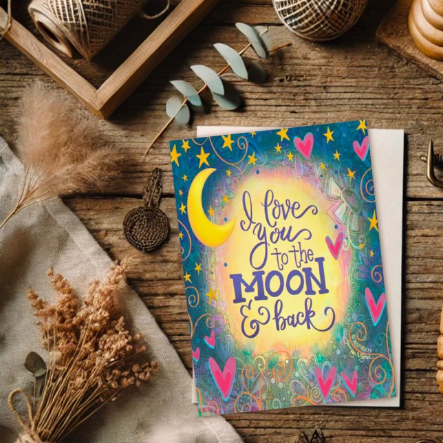 Liebe Sie zum Mond und zurück Hübsch Niedlich Karte (Von Creator hochgeladen)