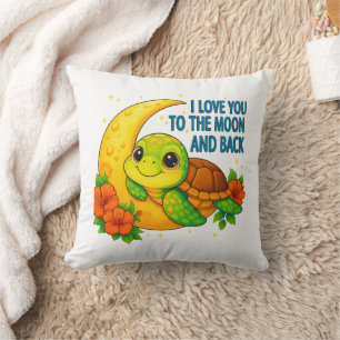Liebe Sie zum Mond und zurück zur Babyschildkröte Kissen