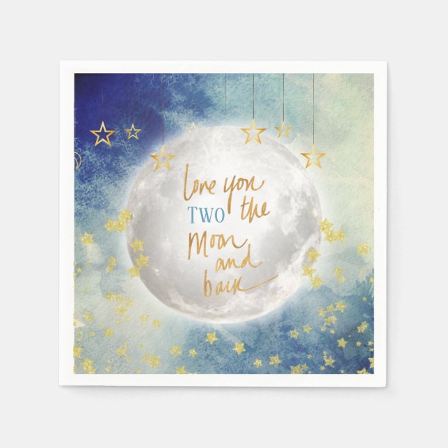 Liebe Sie ZWEI den Mond und zurück Serviette (Vorderseite)
