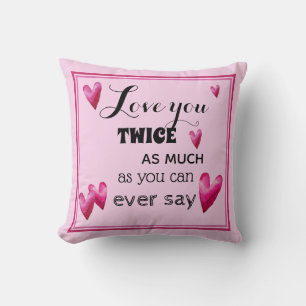 Liebe Sie zweimal so viel - Wasserfarbenherzen Kissen