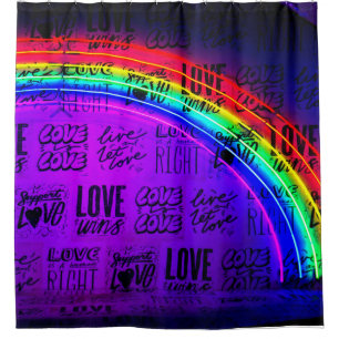 Liebe siegt Gay Pride LBGQT Regenbogen Duschvorhang