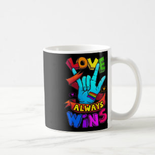 Liebe siegt immer Asl Gehörlosigkeitsbewusstsein G Kaffeetasse
