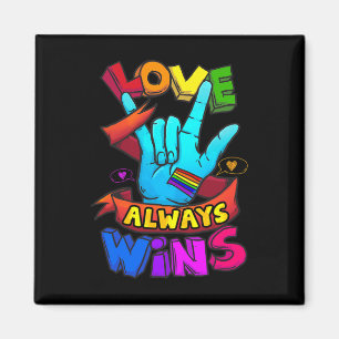 Liebe siegt immer Asl Gehörlosigkeitsbewusstsein G Magnet