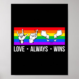 Liebe siegt immer ASL Gehörlosigkeitsbewusstsein S Poster