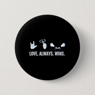 Liebe siegt immer Gebärdensprache Gehörlosigkeitsb Button