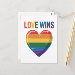 Liebe siegt LGBT Gay Pride Gleichheit Postkarte