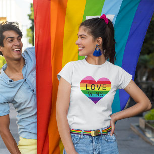 Liebe Siegt Regenbogen-Herz Damen Weiß T-Shirt