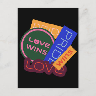 Liebe siegt. Stolz. Stolz siegt. LGBT+Pride Postka Postkarte
