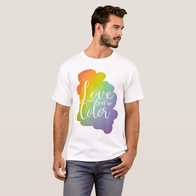 Liebe sieht keinen farbigen Inspirationsquellen-Re T-Shirt (Vorne ganz)