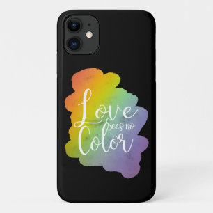 Liebe sieht keinen Farbquotenknopf Rainbow Black Case-Mate iPhone Hülle