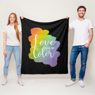 Liebe sieht keinen Farbquotenknopf Rainbow Black Fleecedecke
