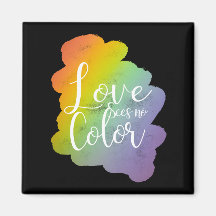 Liebe sieht keinen Farbquotenknopf Rainbow Black