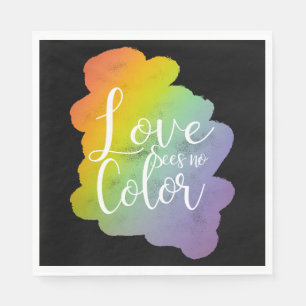Liebe sieht keinen Farbquotenknopf Rainbow Black Serviette