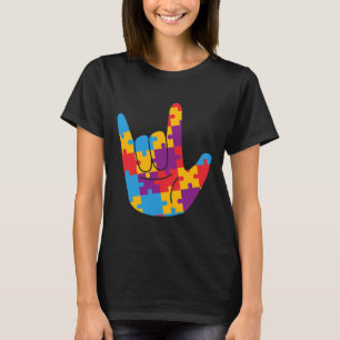 Liebe Signage Language Autismus Awareness Support T-Shirt