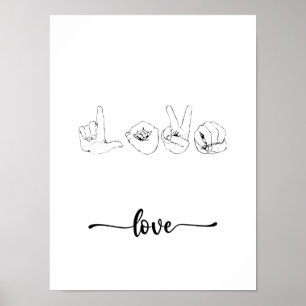 Liebe Signature Language Line Art Poster