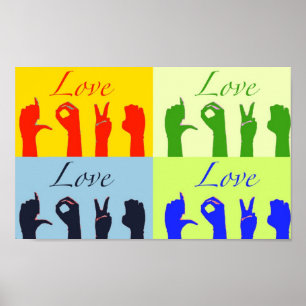 Liebe signiert Pop Art Poster