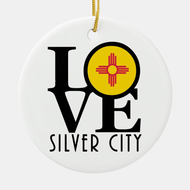 LIEBE Silver City Keramik Ornament (Vorne)