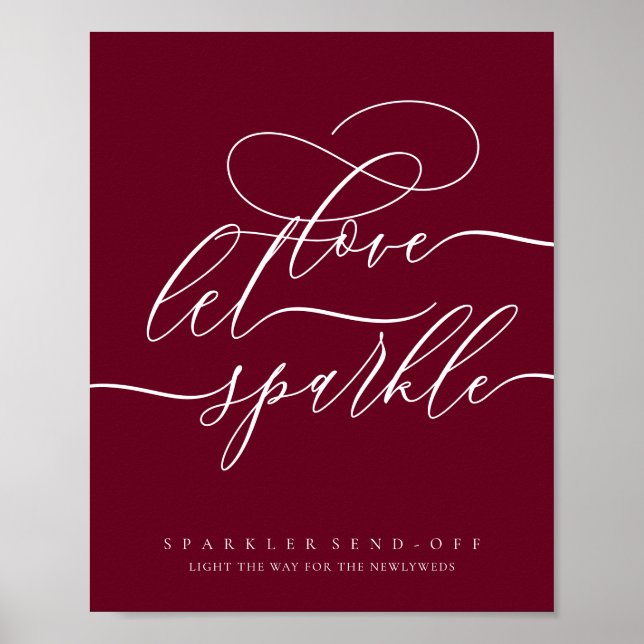 Liebe Simple Burgundy Chic Poster (Vorne)