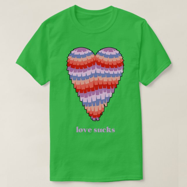 Liebe Sind zum Kotzen Herzinfarkt Pinata Valentins T-Shirt (Design vorne)