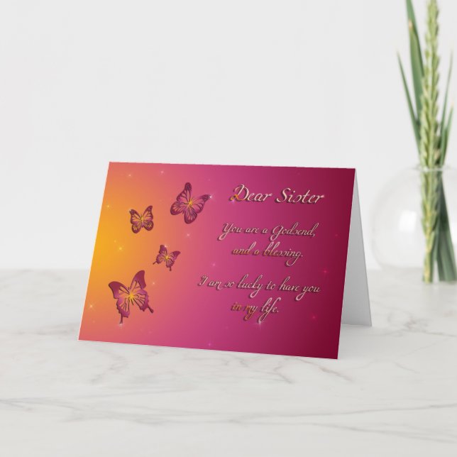 Liebe Sister Happy Birthday Karte (Vorderseite)